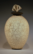 raku jar with fan